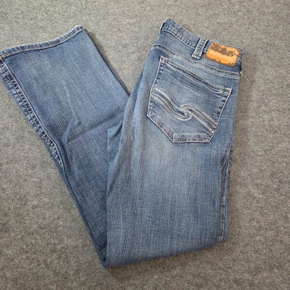 Silver Jeans Craig Relaxed Straight Jeans Mens 34x34 Medium Wash Stretch Denim